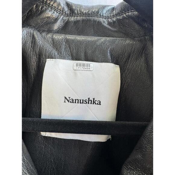 Nanushka Black Faux Leather Kassie Jacket Size S - Picture 4 of 8